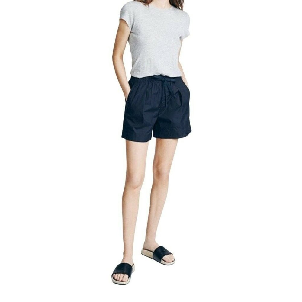 Vince Pleat Front Drawstring Black Pull On Shorts Size Small New